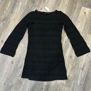 NWT GAP Black Knit Long Sleeve Dress SZ: XS